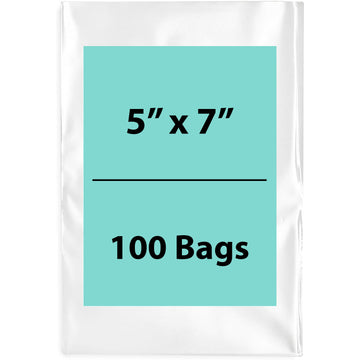 Clear Poly Bags Thickness: 4 Mil Size: 5 inch (width) X 7 inch (Height) Pack of 100 Bags
